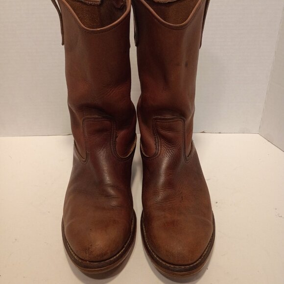 Vintage RED WING 1155 PECOS Size 11 Brown Leather Pull-on Work Boots *Classic* - Picture 3 of 14